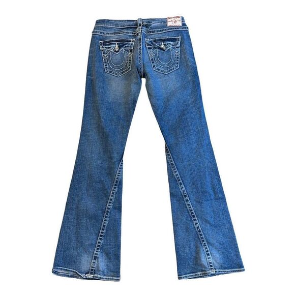 True Religion flare Disco Joey Big T Denim Women’s size 29 Made In USA Y2K 00’s - Picture 1 of 12